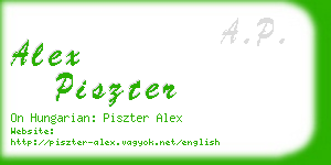 alex piszter business card